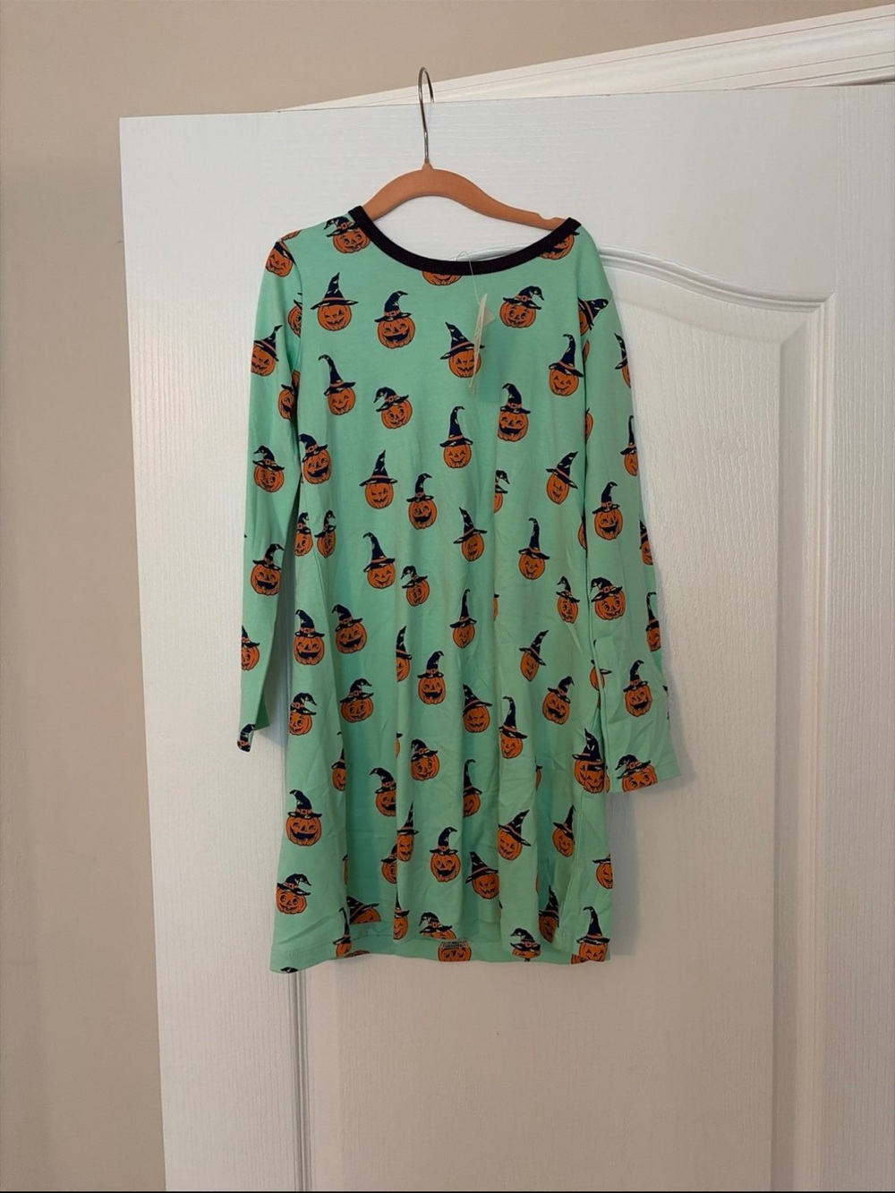 The Beaufort Bonnet Company Mint Green Pumpkin Print Polly play dress